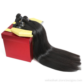 Grade 7A 9A Straight Remy Virgin Peruvian Human Hair Weaving 3Pcs 4Pcs Lot With 4X4 Silk Base Lace Closure
